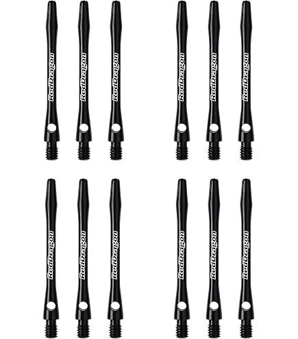Pamtns Lot De 18 Tiges De Fléchettes Aluminium – 48 Mm, 3 Couleurs (Noir, Vert, Rouge), Shafts 2BA Standard Pour La Plupart Des Fléchettes