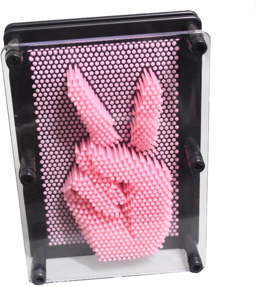 Geocero Classic 3-Dimensional Pin Art Board Toy for Sculptures - Pin Impression Toy - Pin Impression Hand Mold - Great Toy for Kids (Pink)