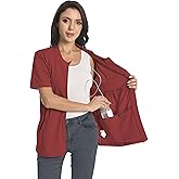 Post Mastectomy Zip Shirts with Drain Pockets Surgery Recovery Must Haves Clothing Comfy Short Sleeve Shirts