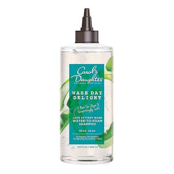 CAROL’S DAUGHTER WASH DAY DELIGHT LOVE AT FIRST TO FOAM SULFATE FREE SHAMPOO WITH ALOE AND MICELLAR WATER, PARABEN AND SILICONE FREE, MICELLAR SHAMPOO FOR KINKY, CURLY HAIR, 16.9 FL OZ