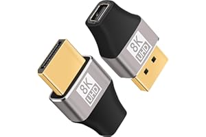 TOGCONN 8K 1.4 DisplayPort to Mini DisplayPort Adapter 2 Pack, Mini DP Female to DP Male Bi-directional Connector, Thunderbolt 2 Compatible, Supports 8K@60Hz, 4K@144Hz, for Laptop, PC, Gaming, Monitor, TV