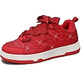 LUCKY STEP Women's Sparkle Rhinestone Fashion Sneakers Walking Tennis Bling Glitter Roaring Shoes Platform Lace up Casual Mesh Sneaker