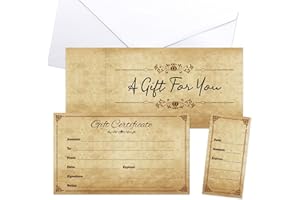 Fancy Land Gift Certificates for Business Christmas Blank Gift Card Certificate with Envelopes for Spa Salon Restaurant Custom Vouchers Supplies 25Pcs