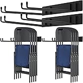 Neiteli Folding Chair Rack,Metal Folding Chair Storage Rack - 2-Pack,Heavy Duty Design,Garage Organization & Foldable Chair Hanger