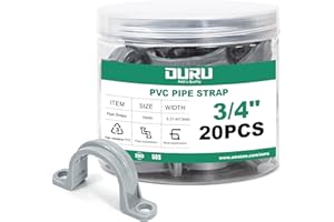 OURU 20pcs 3/4 Inch PVC Pipe Straps, 2-Hole Plastic Pipe Clamp, Conduit Clamp for Reinforcing Pipes, Conduits and Tubes