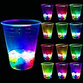 16oz Glowing Party Cups for Indoor Outdoor Party Event Fun, Pack with Flashing color Bright Glow-In-The-Dark Colors for House Parties Birthdays Concerts Weddings BBQ Beach DJ Holidays