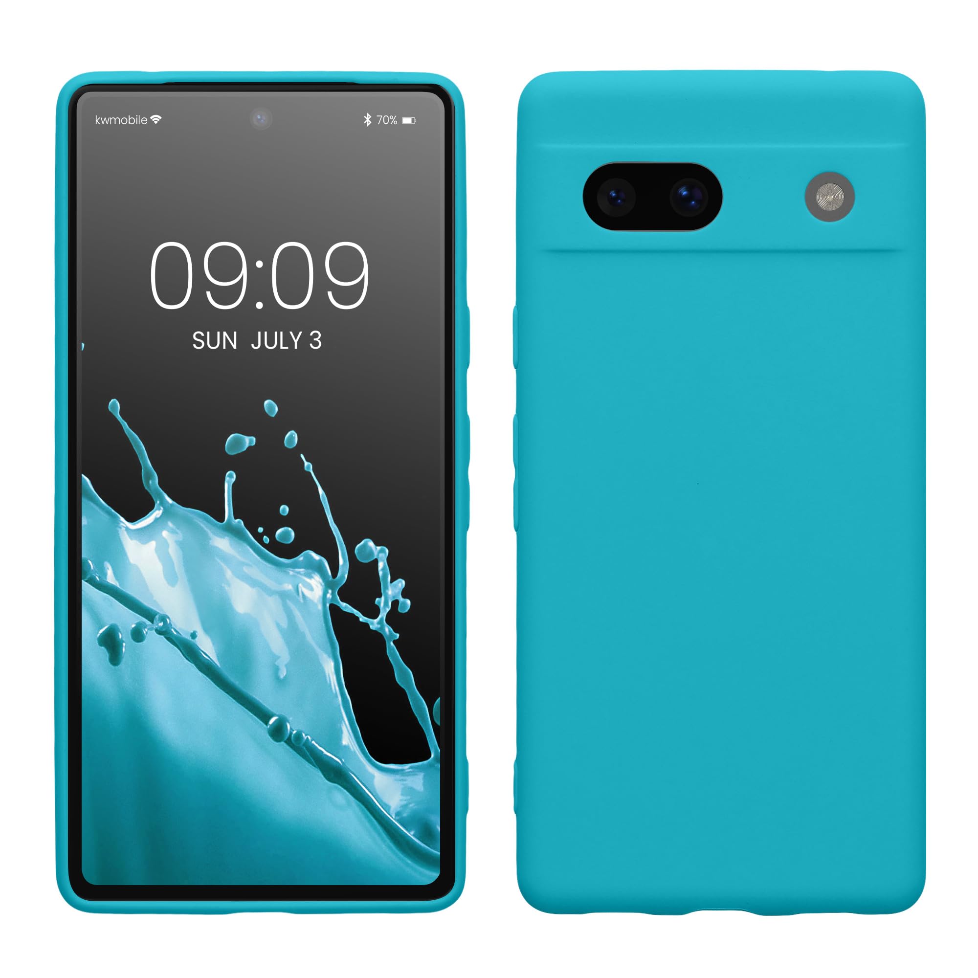 kwmobile Case for Google Pixel 7a Case - Protective Slim TPU Phone Cover - Soft Matte Finish - Cool Glacier — image 1