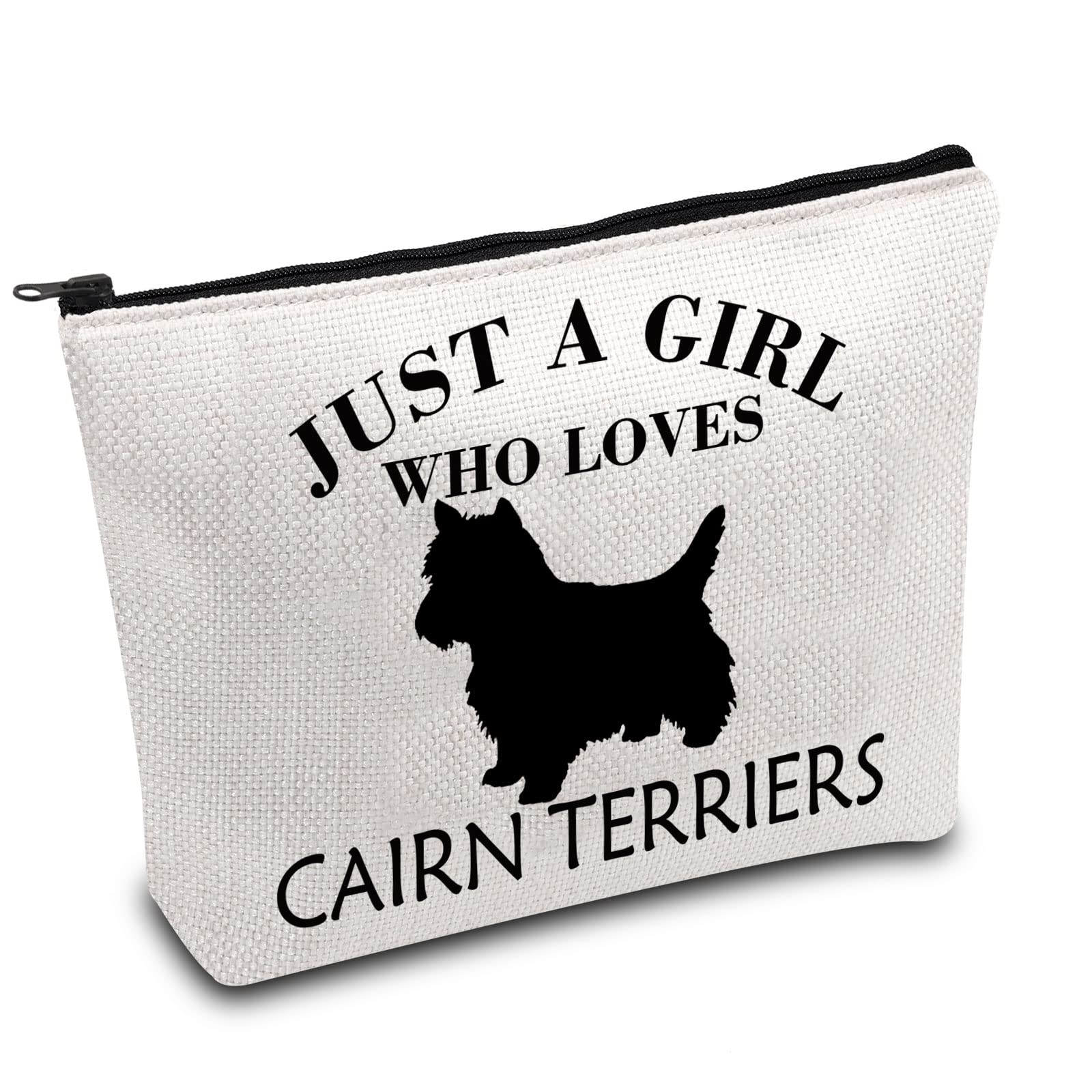 PLITI Cairn Terrier Gifts for Women Funny Cairn Dog Mom Gift Just a Girl Who Loves Cairn Terriers Travel Pouch (Girl Cairn Terriers)