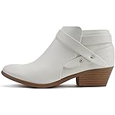 Soda SWEETEN Women's Fashion Closed Toe Multi Strap Ankle Bootie Block Heel (Wide Fit Available)