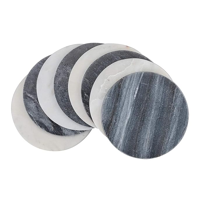 Buy Trinkets 'White Rounded' Marble Coasters Marble Coasters for