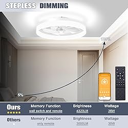 VOLISUN Low Profile Ceiling Fans with Lights and