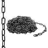 Acrux7 Plastic Chain 82 FT. 1.5 Inch Diameter Black Plastic Chain Link, Light Weight UV Protected Plastic Chain Barrier for Hanging Halloween Fake Chains Decoration, Chains Cosplay