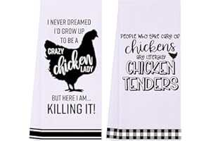 LXOMILL Funny Chicken Gifts, Crazy Chicken Lady Gifts, Funny Chicken Kitchen Towels for Women, Chicken Decor, Chicken Mom Gifts, Chicken Farmer Gift, Gag Birthday Gifts for Chicken Lovers