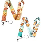 PUOSUO Cute Capybara Style Phone Lanyard TV Show ID Badge Key Chain Holder Keychain Clip Set of 2 (Capybara)