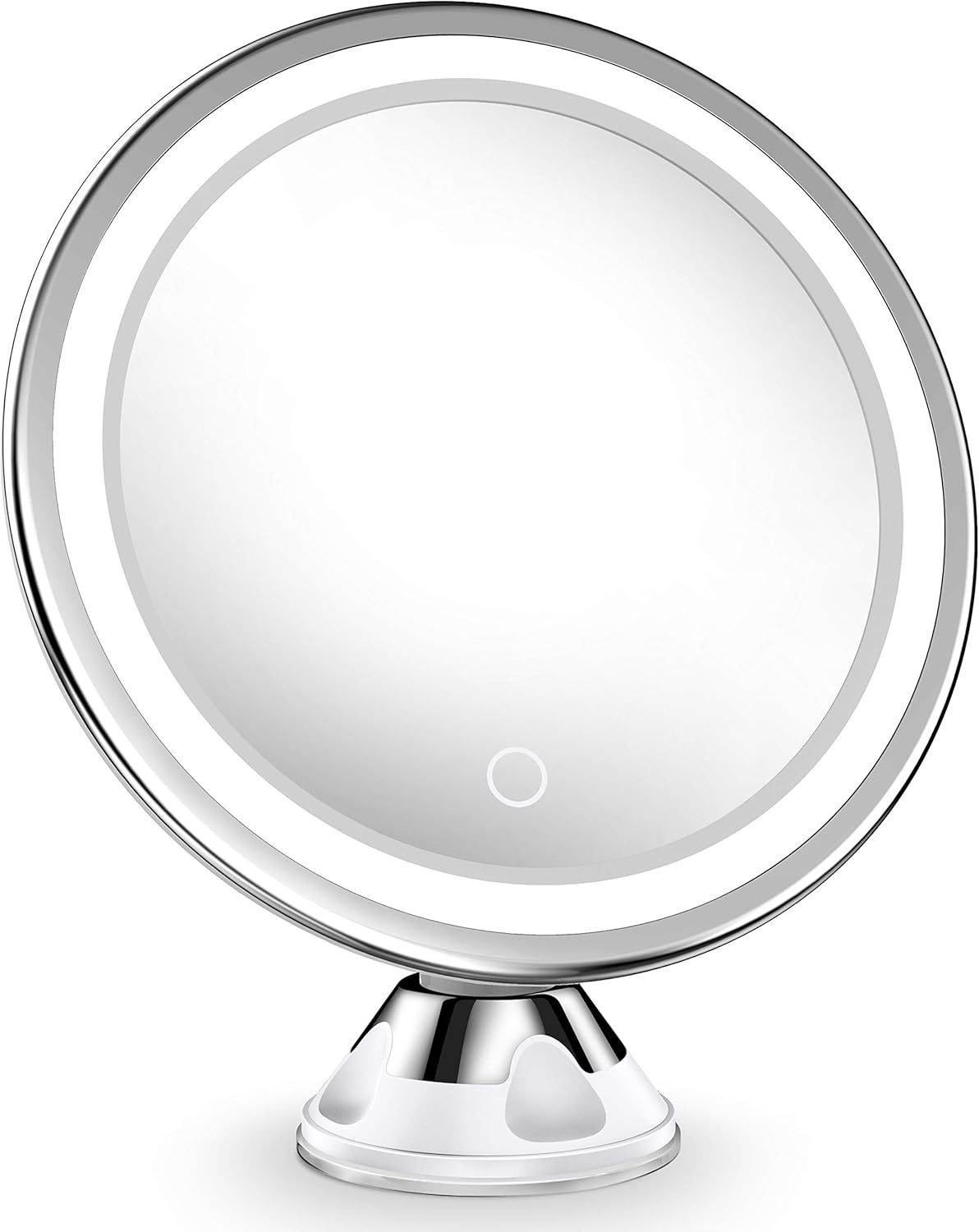 Upgraded 10x Magnifying Lighted Makeup Mirror with Touch Control LED Lights, 360 Degree Rotating Arm, and Powerful Locking Suction Cup, Portable Magnifying Mirror for Home, Bathroom Vanity, and Travel: Furniture & Decor