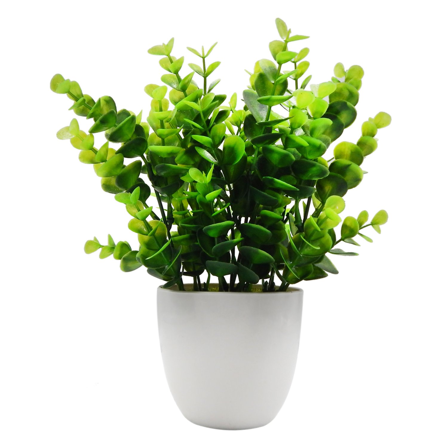 OFFIDIX Mini Artificial Eucalyptus Plants with Vase for Office Desk