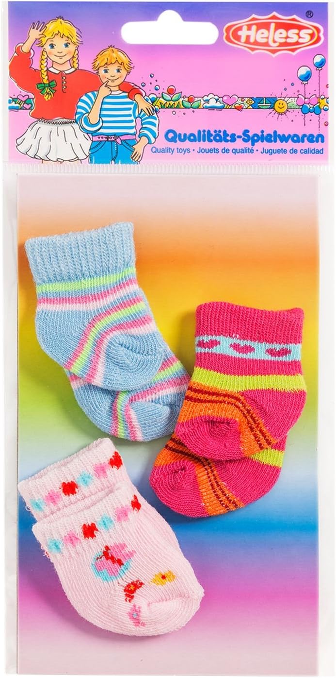 Heless 763Heless Striped Socks for Small Doll (3 Pair)