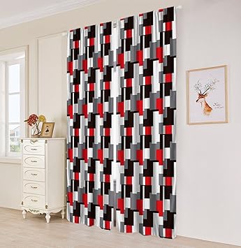 Amazon Com Plaid Bedroom Window Curtains Black White
