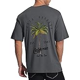 Mens Graphic T-Shirts Short Sleeve Palm Tree Print Summer Top Crewneck Cotton Casual California Tees for Men