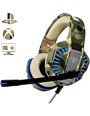 Cuffie Gaming per Xbox One PS4, Beexcellent Multi-Platform Bassi Profondi Over Ear Confortevole Cuffia con Microfono Isolamento Rumore di Controllo del Volume LED per PC, Mac, Laptop