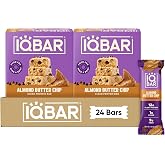 IQBAR Clean High Protein Bars, Low Sugar Snack, Almond Butter Chip 24ct | 12g Plant Protein, 9g Fiber, 1g Sugar | GLP-1 &amp; Keto Friendly | Vegan, Gluten Free, Dairy Free, Non-GMO, Kosher