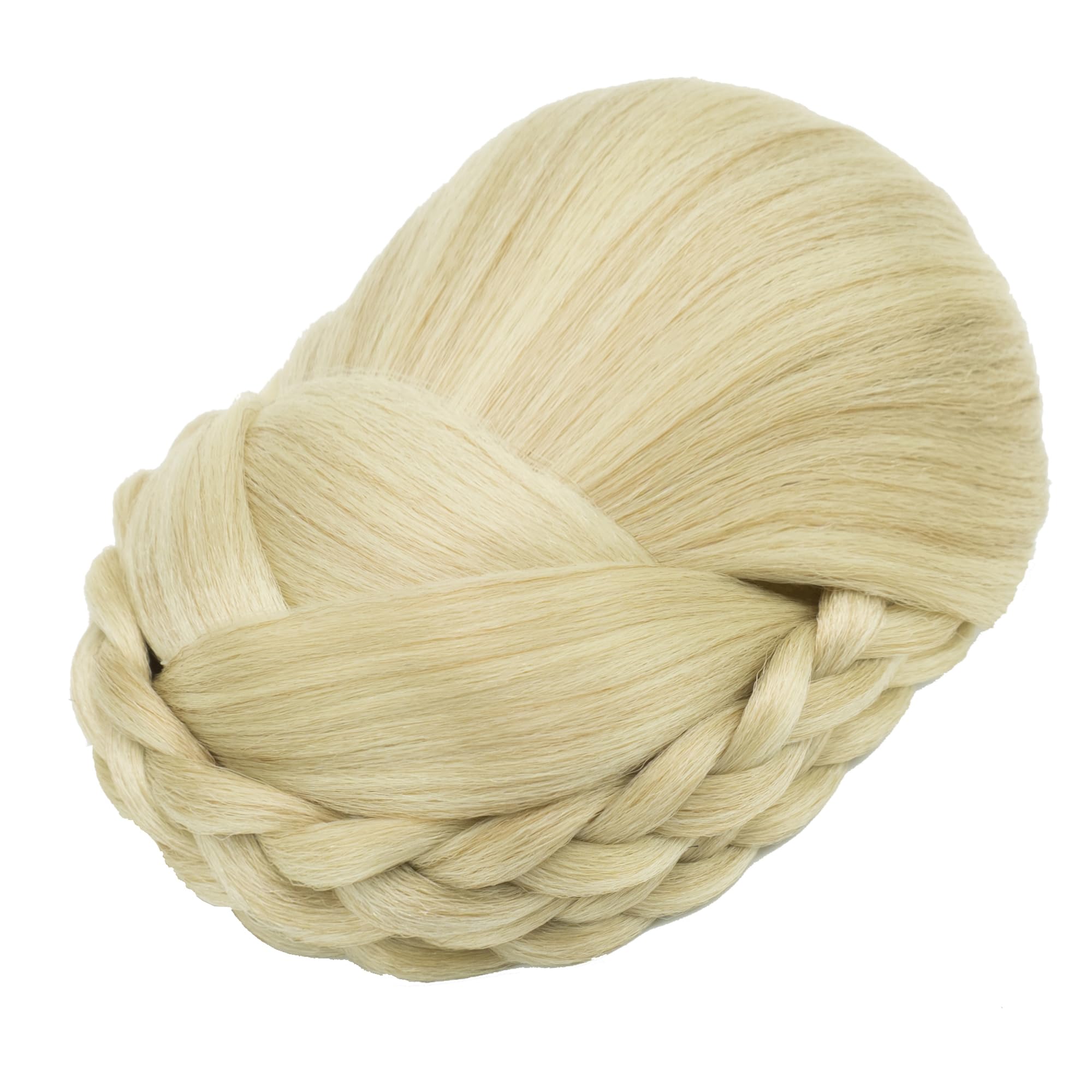 IMISSU Braided Chignon Dancer Hair Cover Donut Hair Pieces Scrunchies Hair Bun Wig Clips Updo on Wedding Party (M3 Dirty Blonde)