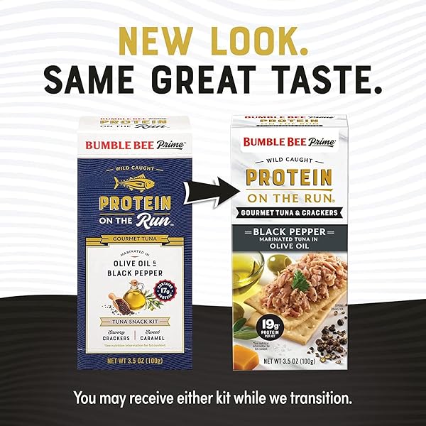 BUMBLE BEE PRIME PROTEIN ON THE RUN TUNA SNACK KIT – GOURMET TUNA MARINATED IN OLIVE OIL & BLACK PEPPER WITH CRACKERS AND SERVING UTENSIL – 19G OF PROTEIN PER SERVING