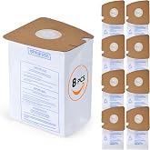 8Pack Style MM Vacuum Bags for Eureka Mighty Mite 3670 3680 Canister Vacuum | Replaces Part # 60295, 60295A, 60295B, 60295C, 60296, 60297A Series Canister Vacuums. Also fit Sanitaire S3680 SC3680 series.