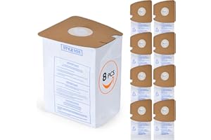 CIGACOAL 8-Pack Style MM Vacuum Bags for Eureka Mighty Mite 3670 & 3680 Canister Vacuums – Replaces Parts 60295, 60295A, 60295B, 60295C, 60296 & 60297A – Effective Filtration