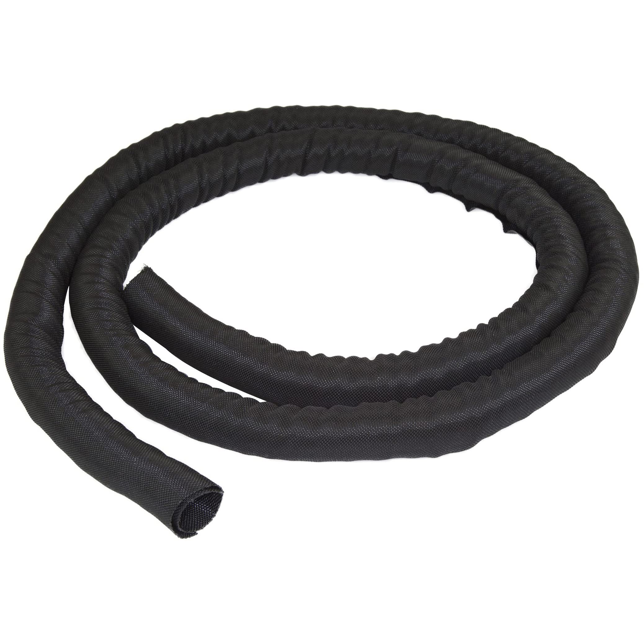 StarTech.com 6.5' (2m) Cable Management Sleeve - Flexible Coiled Cable Wrap - 1.0-1.5" dia. Expandable Sleeve - Polyester Cord Manager/Protector/Concealer - Black Trimmable Cable Organizer (WKSTNCM) — image 1