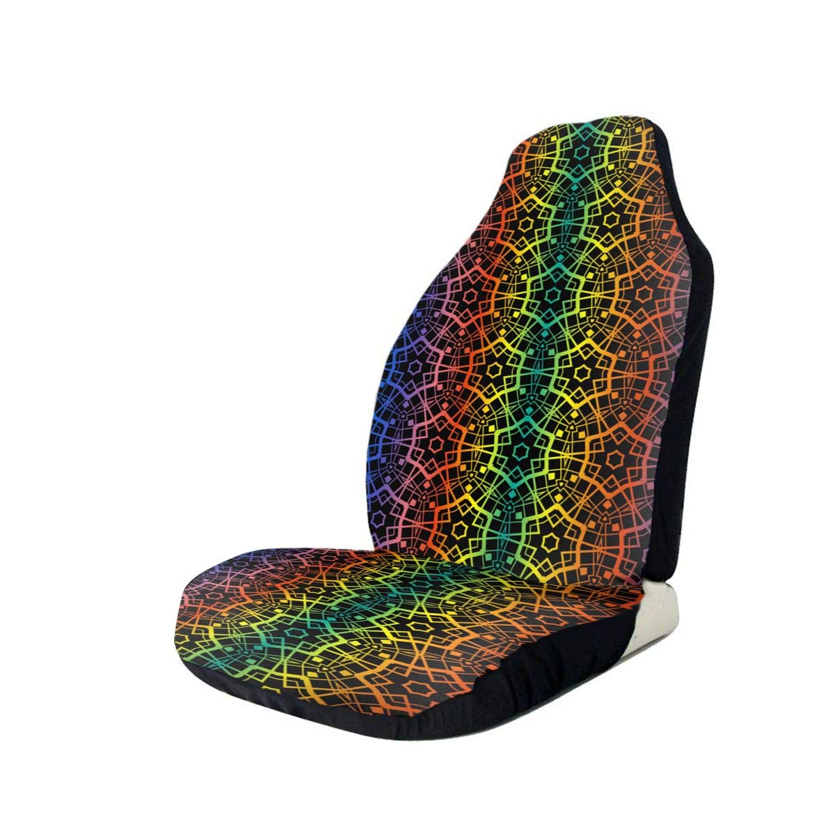 Car Seat Covers Colored Psychedelic is Surrounded by Front