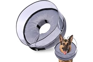 BARKLESS Dog Cone, Inflatable Dog Cone After Surgery for Large Breeds, Soft Surgery Collar with Enhanced Anti-Licking Guard S