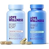 Love Wellness Bye Bye Bloat and Sparkle Fiber | Universal Gut Duo | Digestive Enzymes for Gas & Fast Acting Bloating Relief for Women