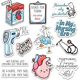 12 Pcs Nurse Stickers Pack, Funny Medical Vinyl Decals with Cute Healthcare Quotes, Nursing School Humor, and Inspirational Designs for Laptops, Water Bottles, Clipboards, Journals, and Tumblers 3