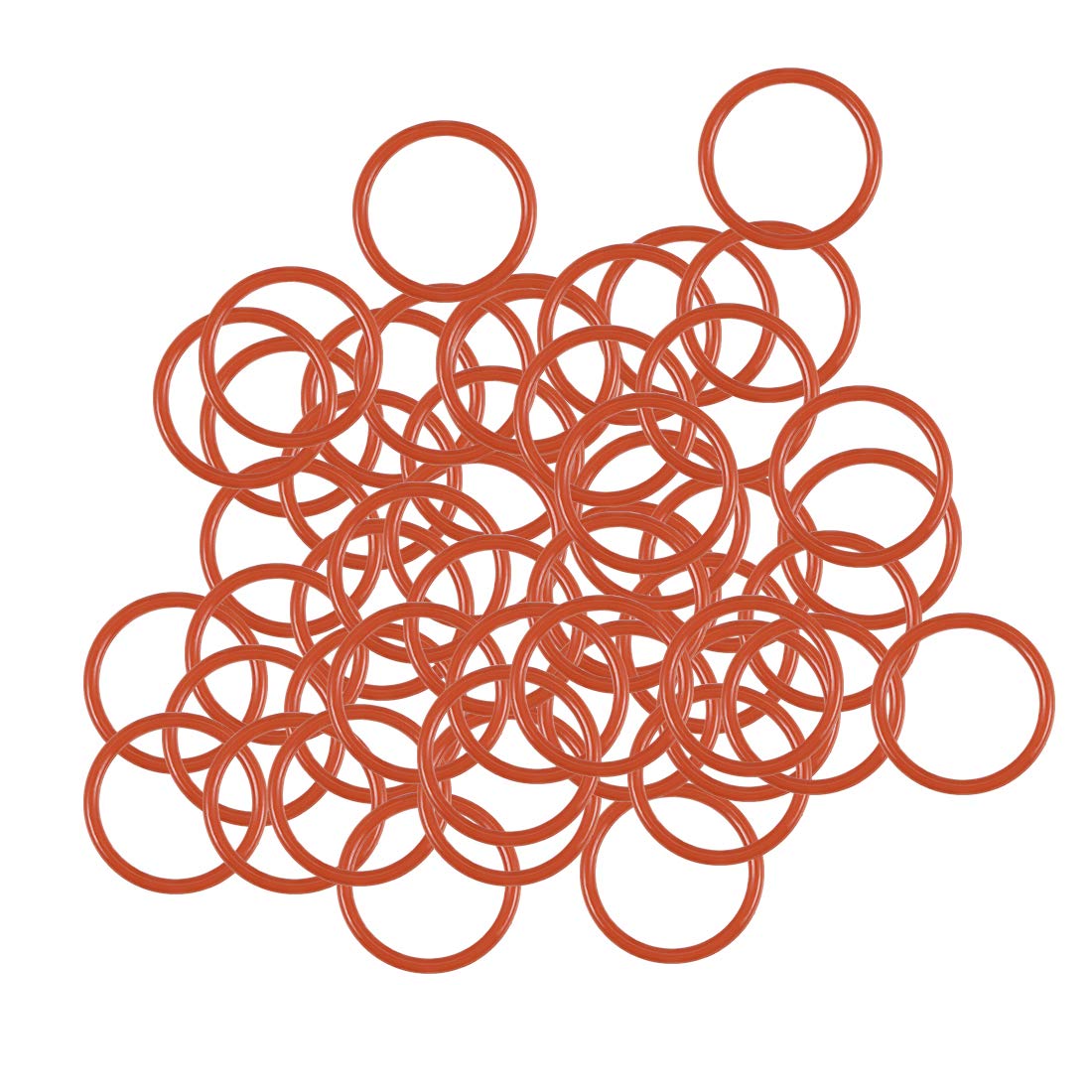sourcing map Silicone O-Ring, 10.5mm OD, 8.5mm ID, 1mm Width, VMQ Seal Rings Gasket, Red, Pack of 50