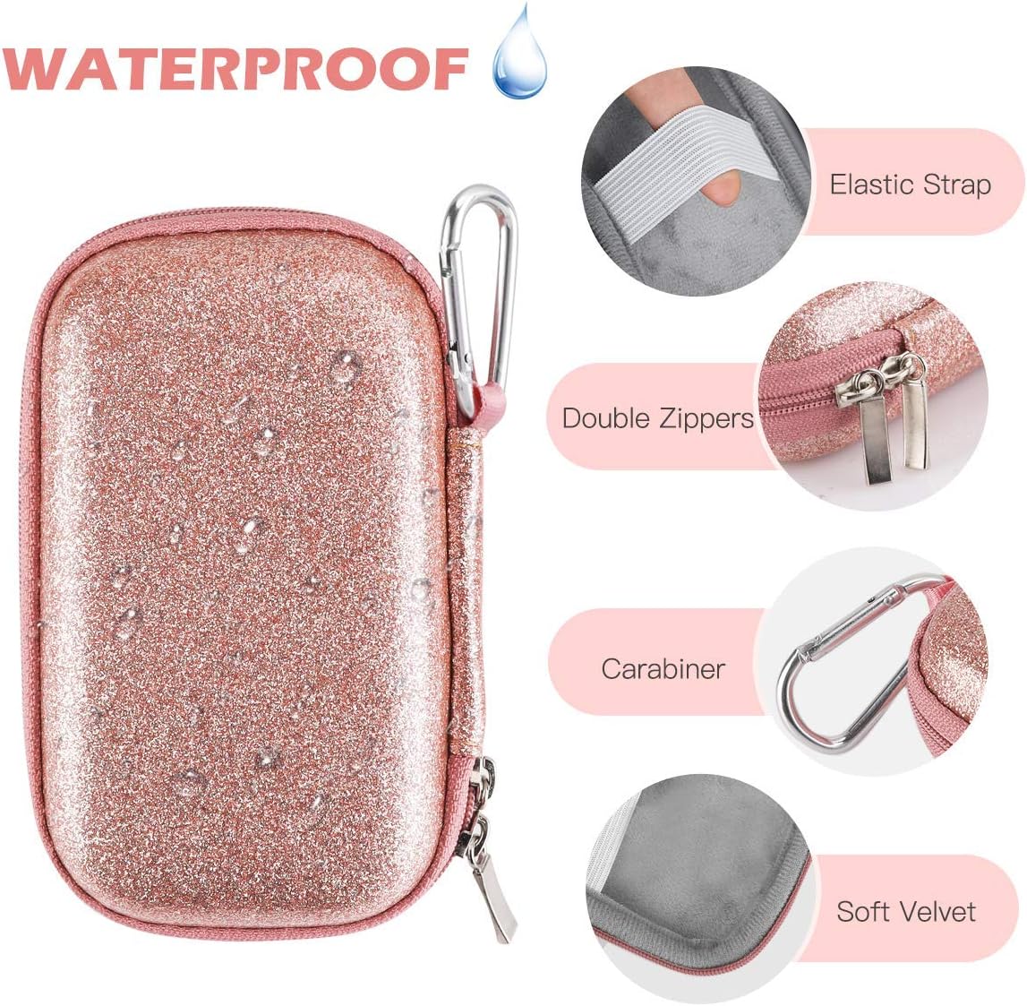 AGPTEK MP3 Player Case，Small Hard EVA Case for 2.4inch MP3 Player