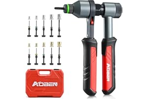 AOBEN Rivet Nut Tool Kit, Nutsert Gun Kit, Upgraded Rivnut Tool with 10 Metric and SAE Madrels, 100 Pcs Rivnuts, and Rugged C