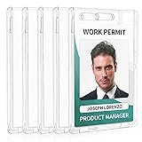 Uniclife 5 Pack Thumb-Slot Badge Holder Clear ID