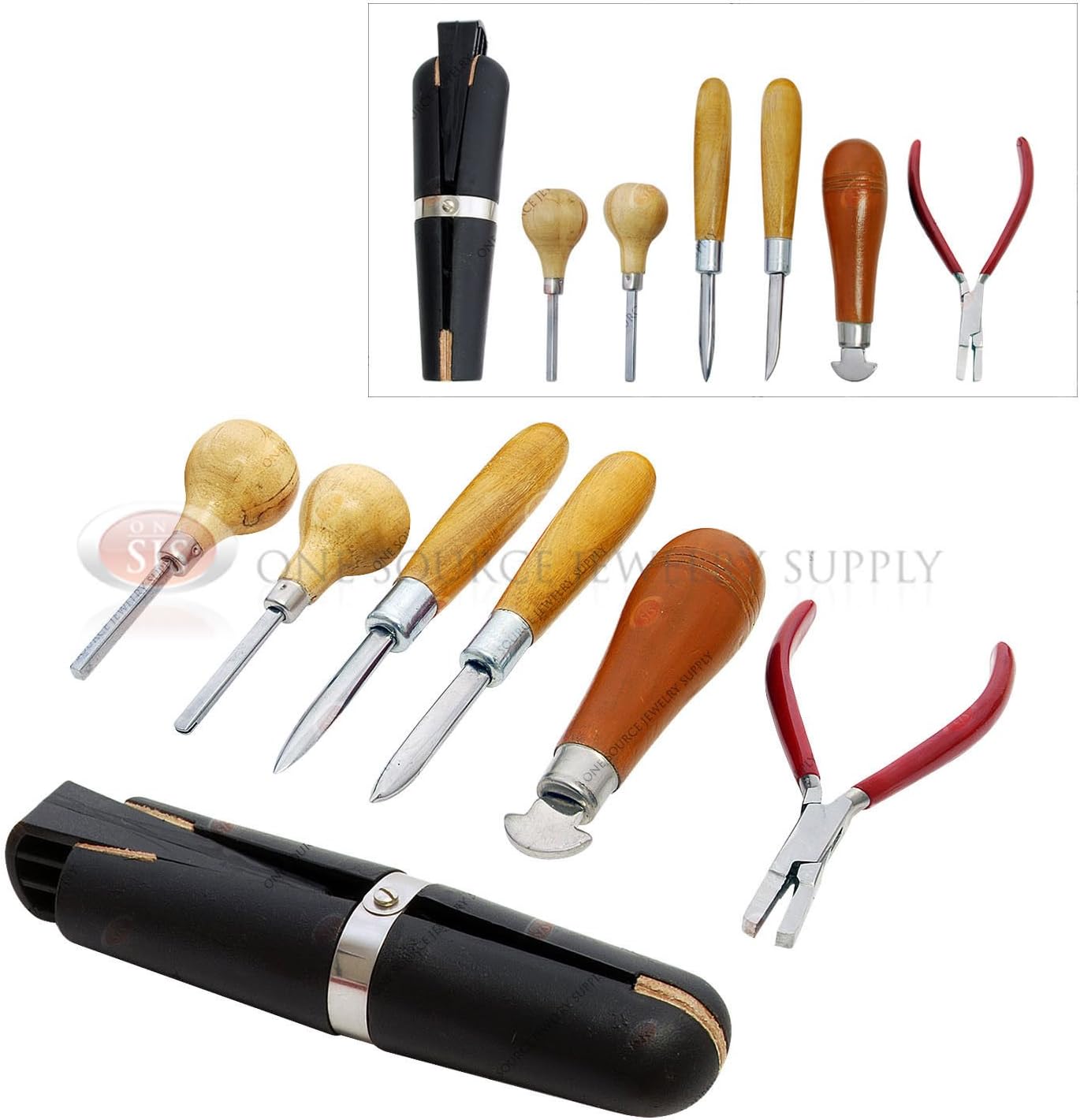 Stone Setting Tool Set Jewelers Bezel Vise Burnishers Prong Pushers Plier Roller
