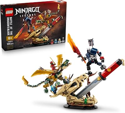 Ninjago Batalla en la Espada del Dragón – Figuras de Dragón y Meca – 4 Minifiguras con Catanas de Juguete – Decoración del Dormitorio – Regalo para Niños de 9+ Años y Fans – 71871