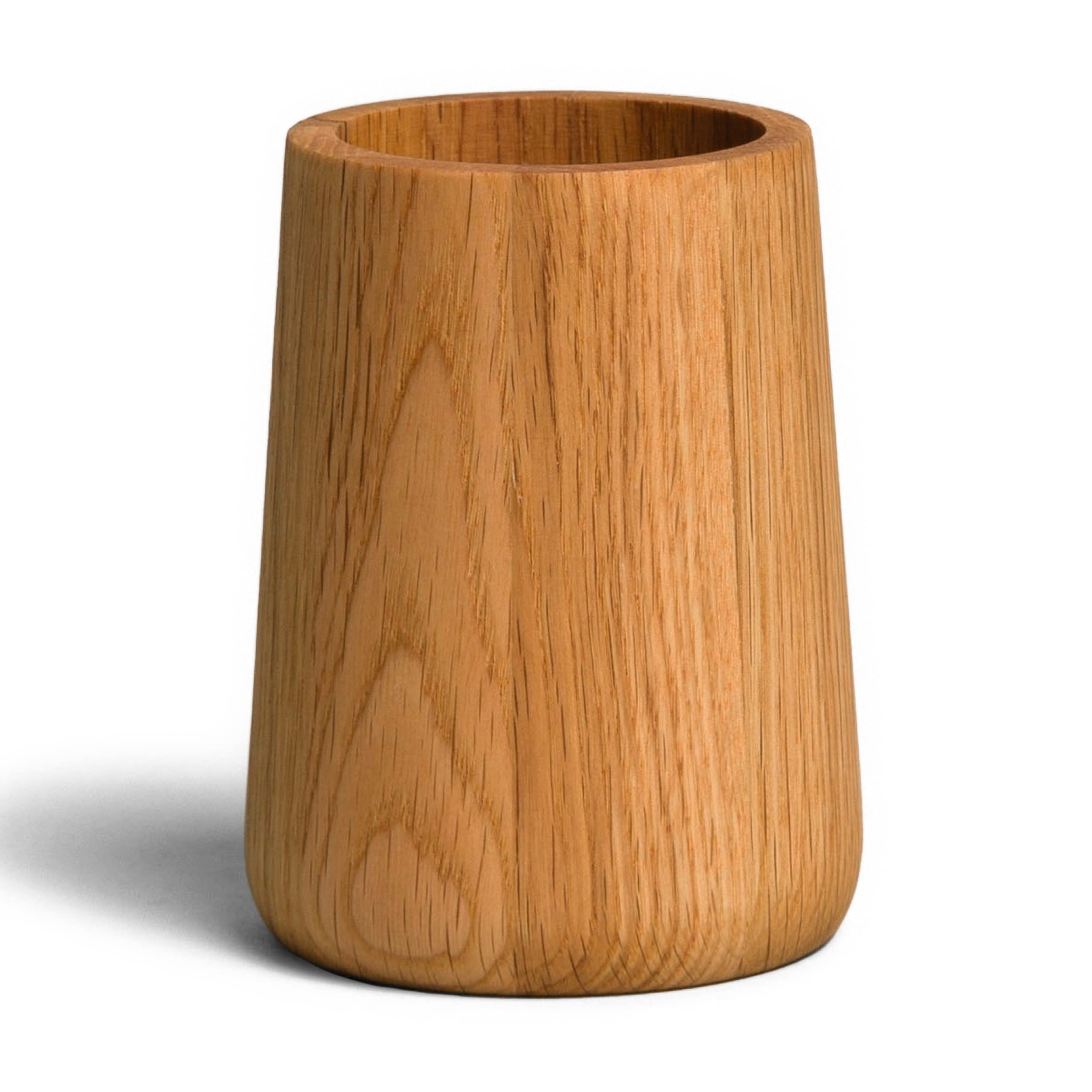 möve Oak Toothbrush Holder, Wood, Diameter 8 x 10.5 cm