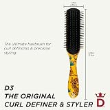 Denman D3 Original Curl Definer & Styler 7 Row Detangling Brush Tiger view 2