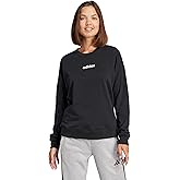 adidas Women's Linear French Terry Sportswear Sweatshirt, Black/White, Medium