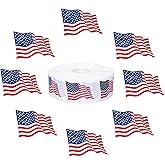 Whaline 1000Pcs American Flag Stickers Patriotic USA Flag Sticker 4th of July Red White and Blue Seal-Adhesive Seals Labels Stickers for Independence Day Memorial Day Kids Reward Card Envelope Gift