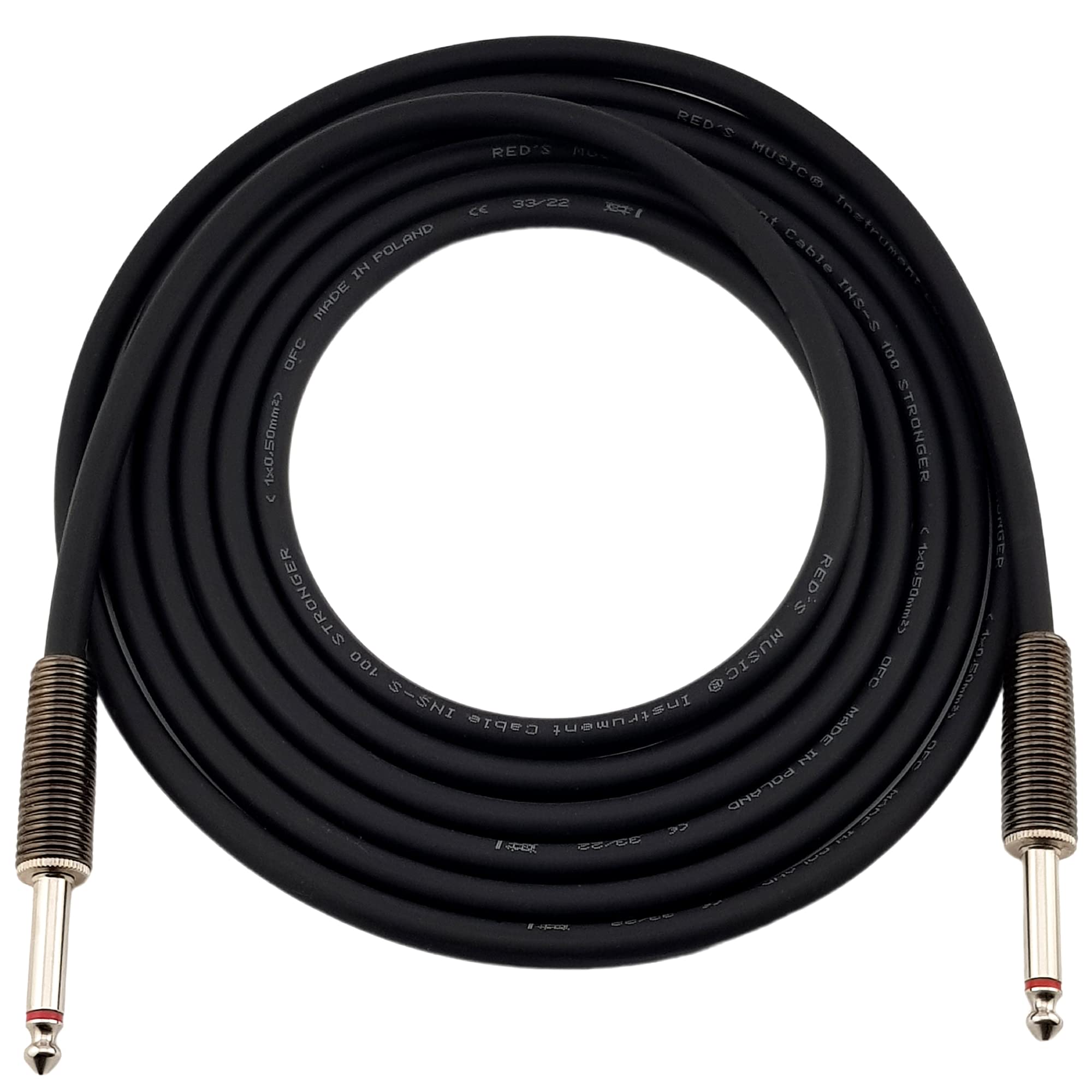 Reds Music Guitar Instrument Cable GCS1130ST, Jack 6.3 mono/Jack 6.3 mono, (3m)