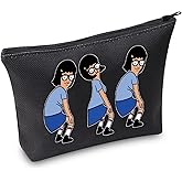 TSOTMO Tina Inspired Makeup Bag Bobs Merchandise Zipper Pouch For Cartoon Fans Burgers Gift (tina BLK)