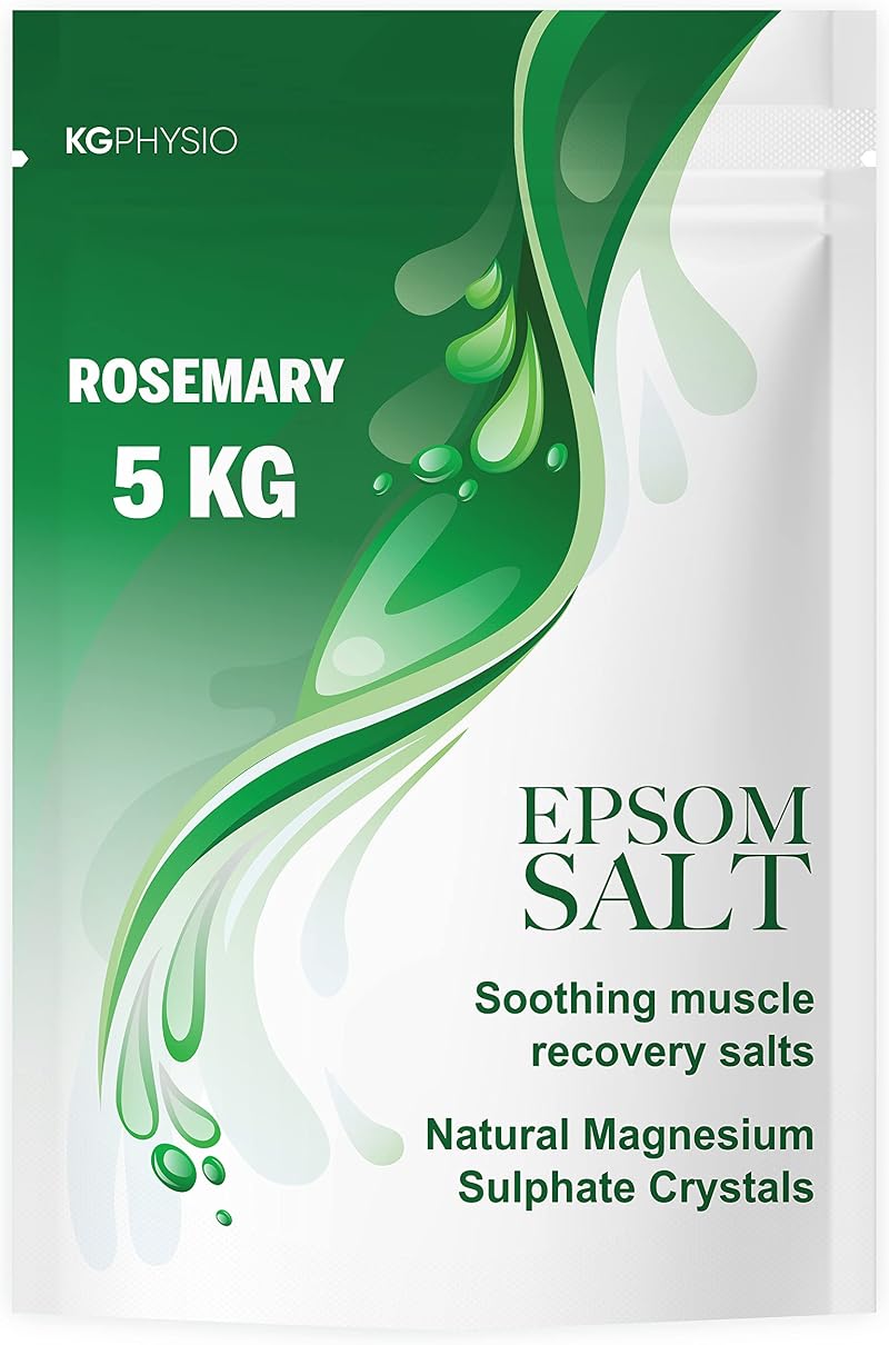 KG Physio Epsom Salts 5kg Rosemary Resealable Pouch Muscle Recovery Bath Salts