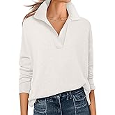 ANRABESS Womens Polo V Neck Long Sleeve Sweaters Lightweight Dressy Casual Business Basic Knit Pullover Top 2025 Fall Outfits