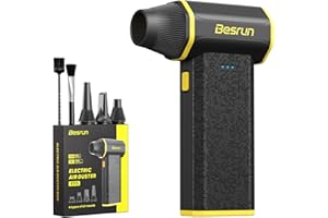 Premium Electric Air Duster - 120W High Power Cordless Air Blower with Turbo Mode, 4 Nozzles for Computer, Electronics, Car D