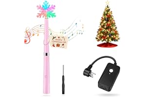 BONFIX Wireless Remote Control Outlet, Magic Light Wand for Christmas Tree Lights and Home Decoration Lights, Remote Magic Wand Switch Kit with Music, Ideas for Kids/Friends/Family, Pink